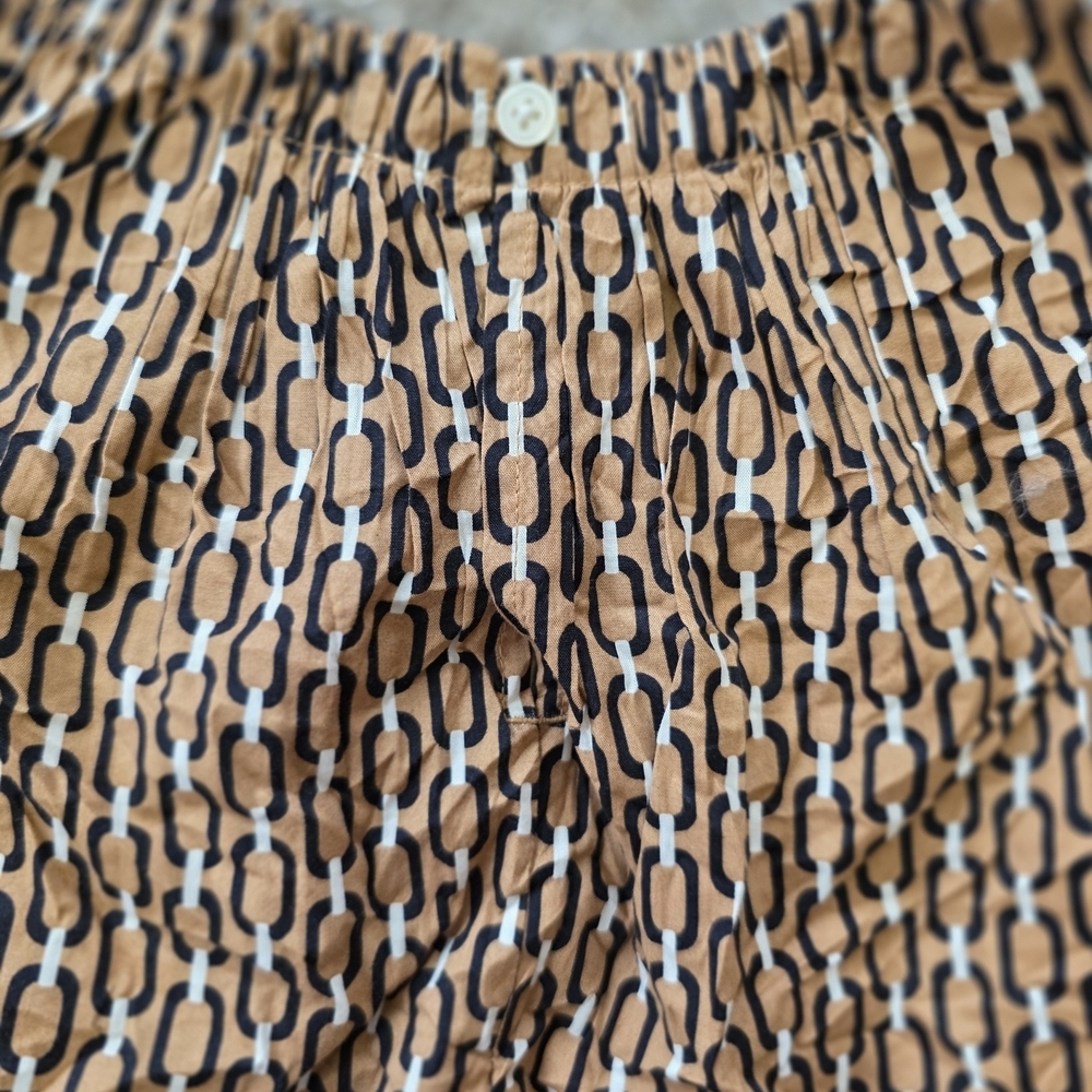 LOFT Chain Link Pattern Blouse in Brown and Black - Picture 5 of 7